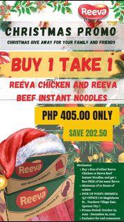 Xmas bundle imported Reeva instant noodles for only P6.75 each sold per box promo