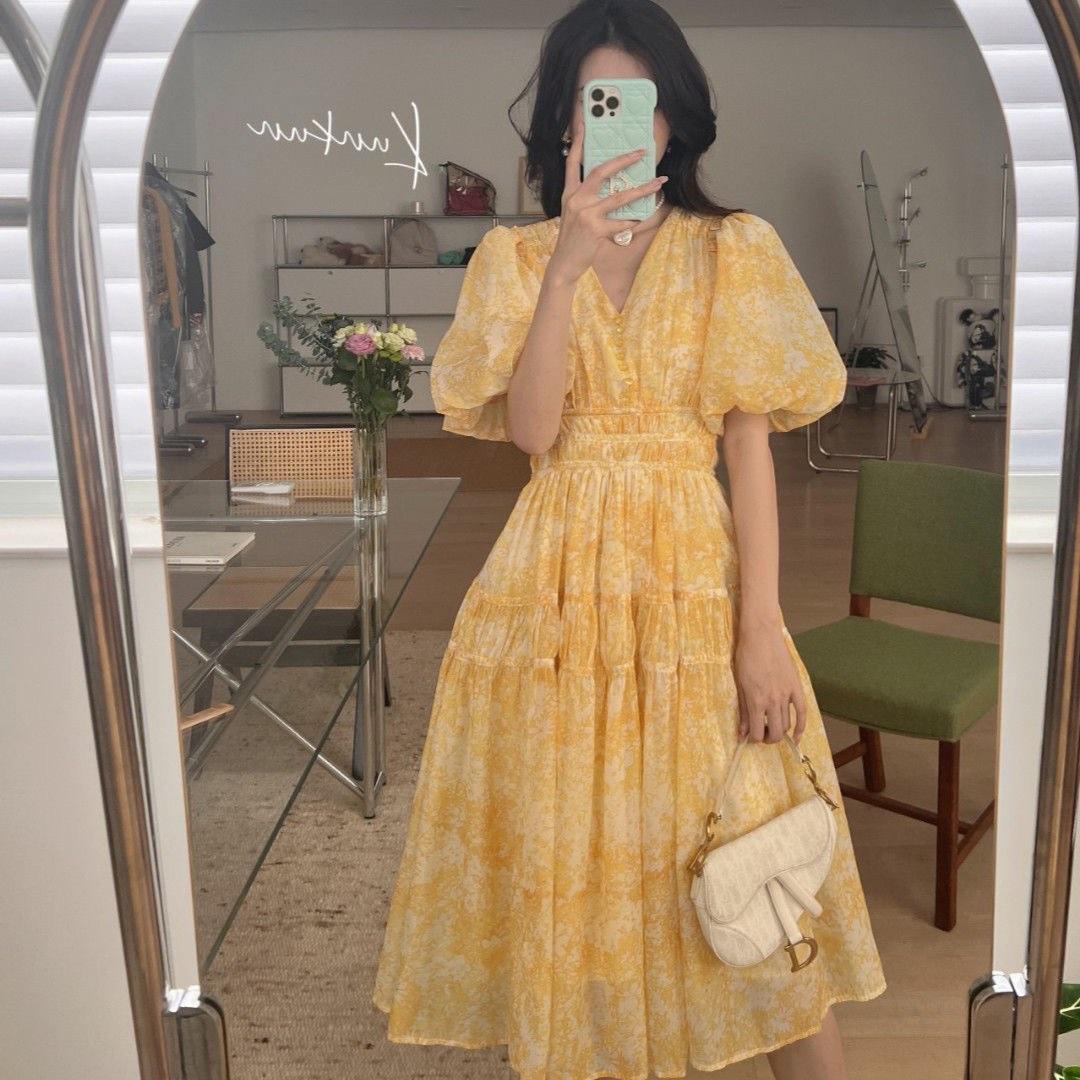 Yellow Puffy Dress