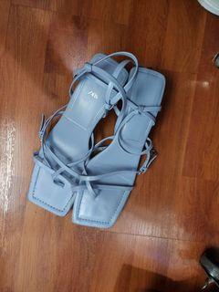 Zara Baby Blue Strappy Heels Sandals us39