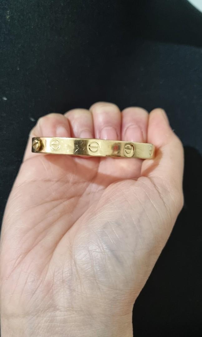 Sale 14k sd cartier love bangle 17cm 11.3g pawnable Women s Fashion Jewelry Organizers Bracelets on Carousell