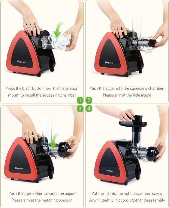 [2252] Homever Slow Juicer AMR520 for Fruits and Vegetables, TV & Home
