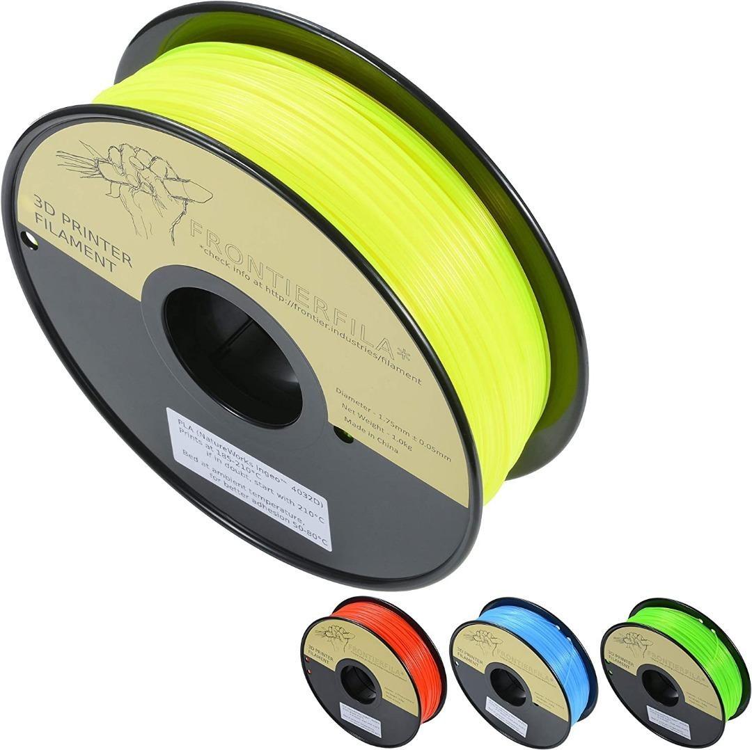 2268 FrontierFila Fluorescent Yellow PLA 3D Printing Filament 0.25kg 1.75mm