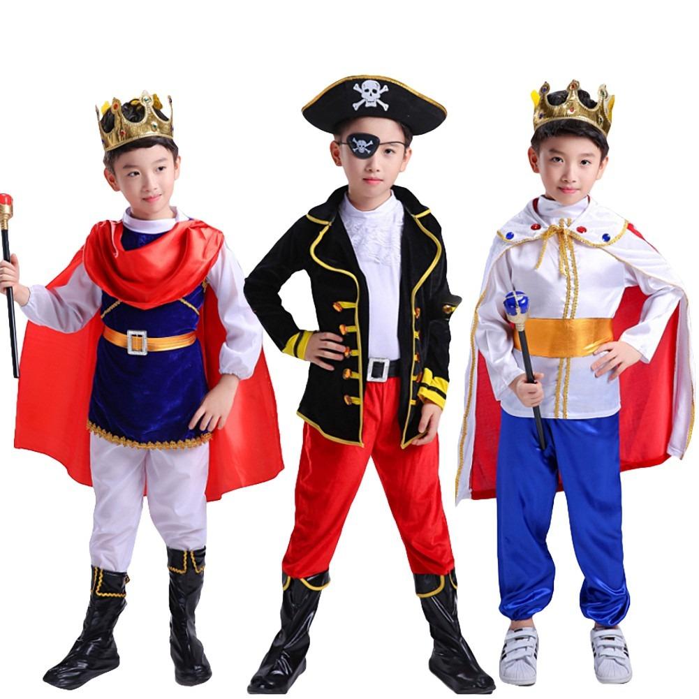 7Pcs Kids Boys Pirate Prince Cosplay Costume Birthday Gift Fancy