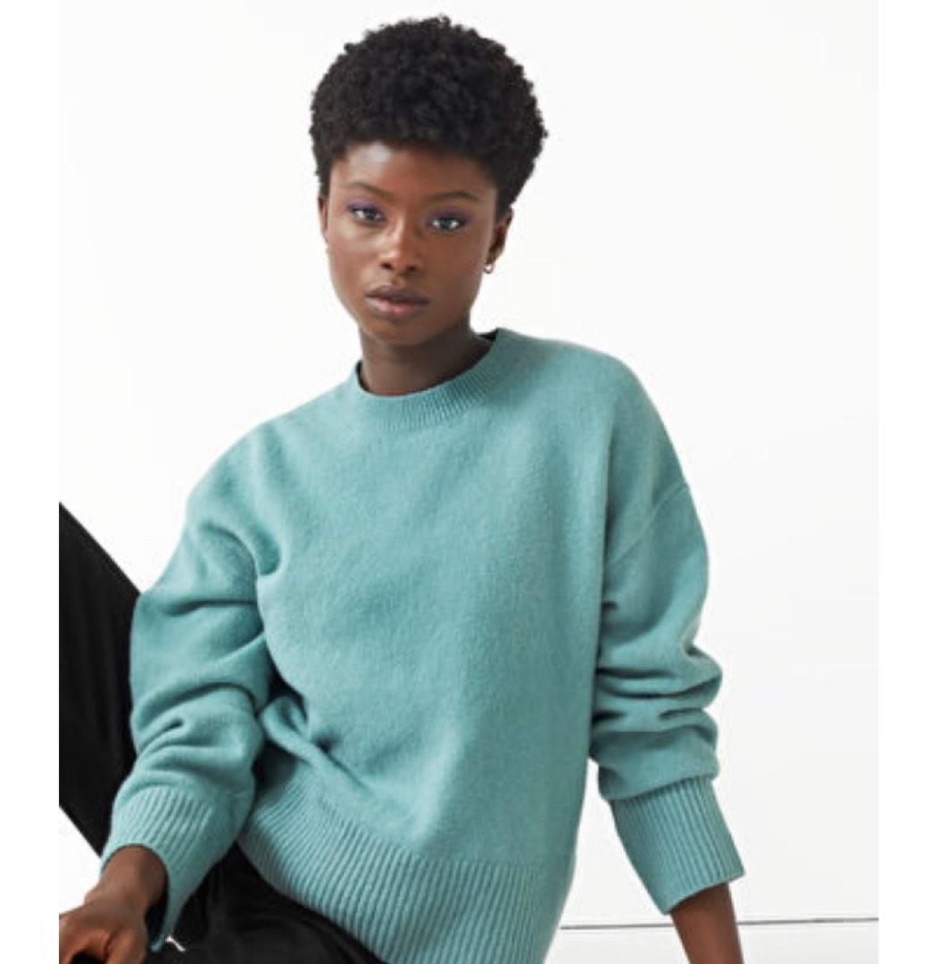 Other Stories Relaxed Fit Knit Jumper Turquoise Women s