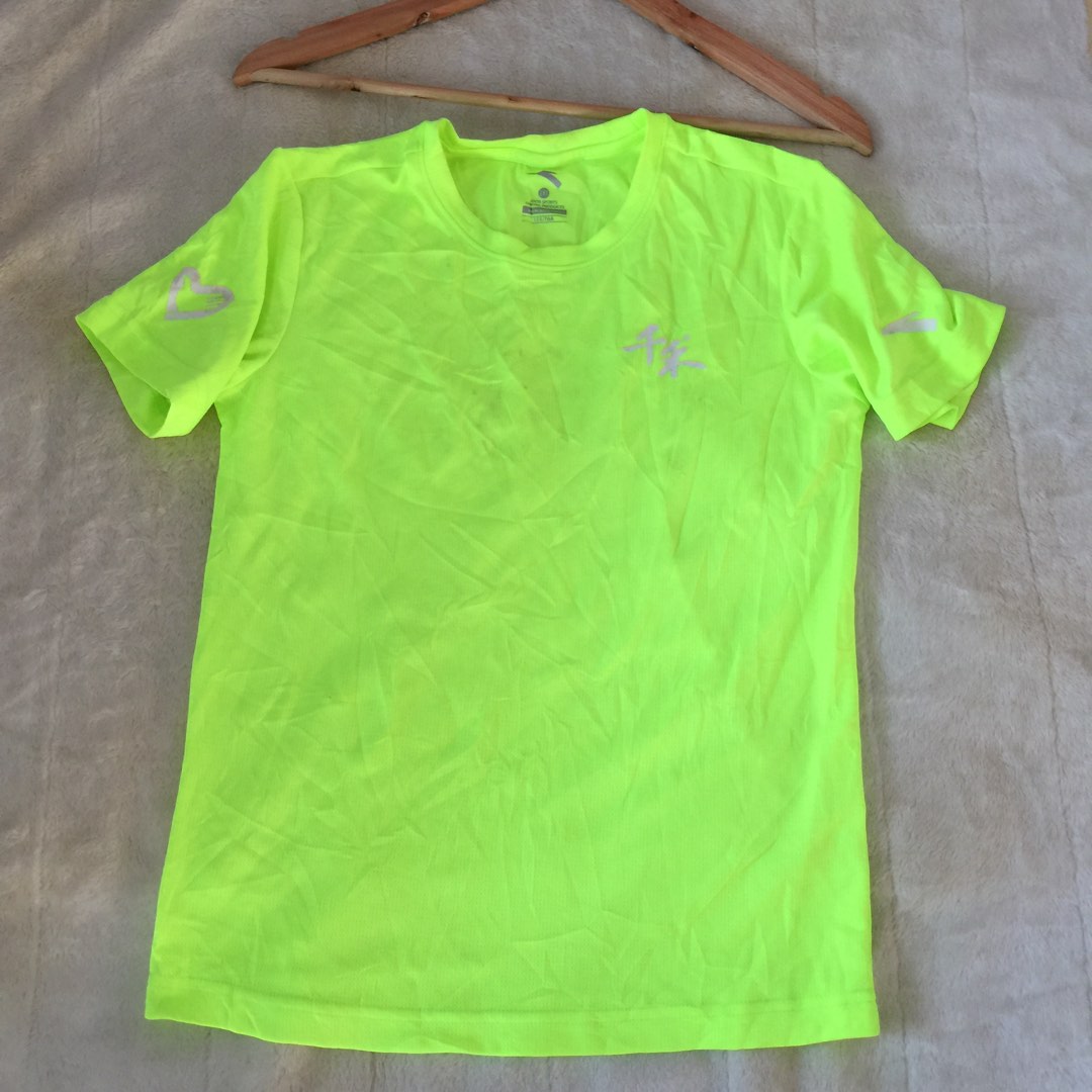 Anta Dri-fit Neon Green Shirt, Men's Fashion, Tops & Sets, Tshirts ...
