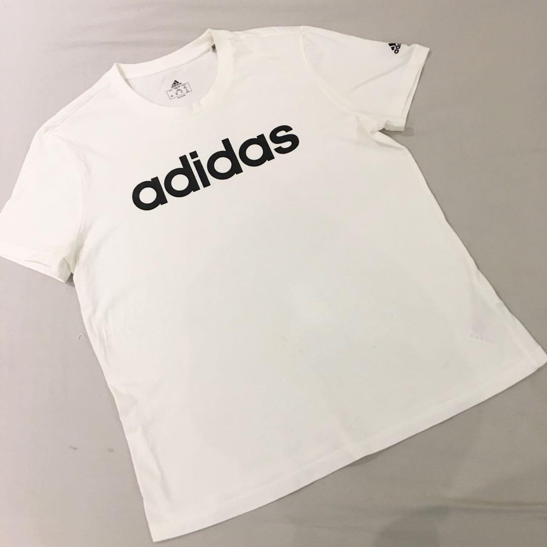 Authentic Adidas loungewear essential slim logo white T shirt XL