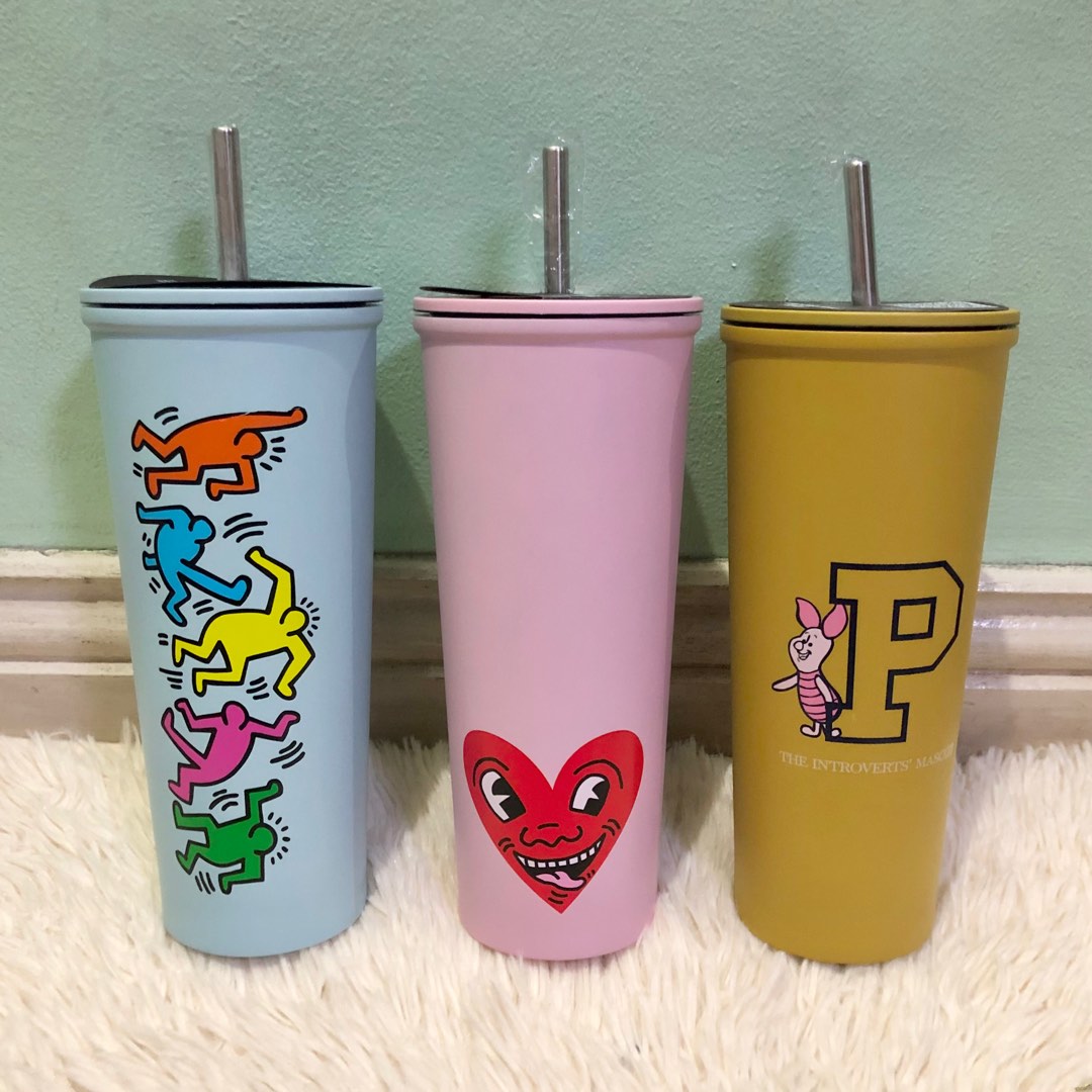 [Authentic] Typo Stainless Steel Tumbler with Straw, Furniture & Home Living, Kitchenware