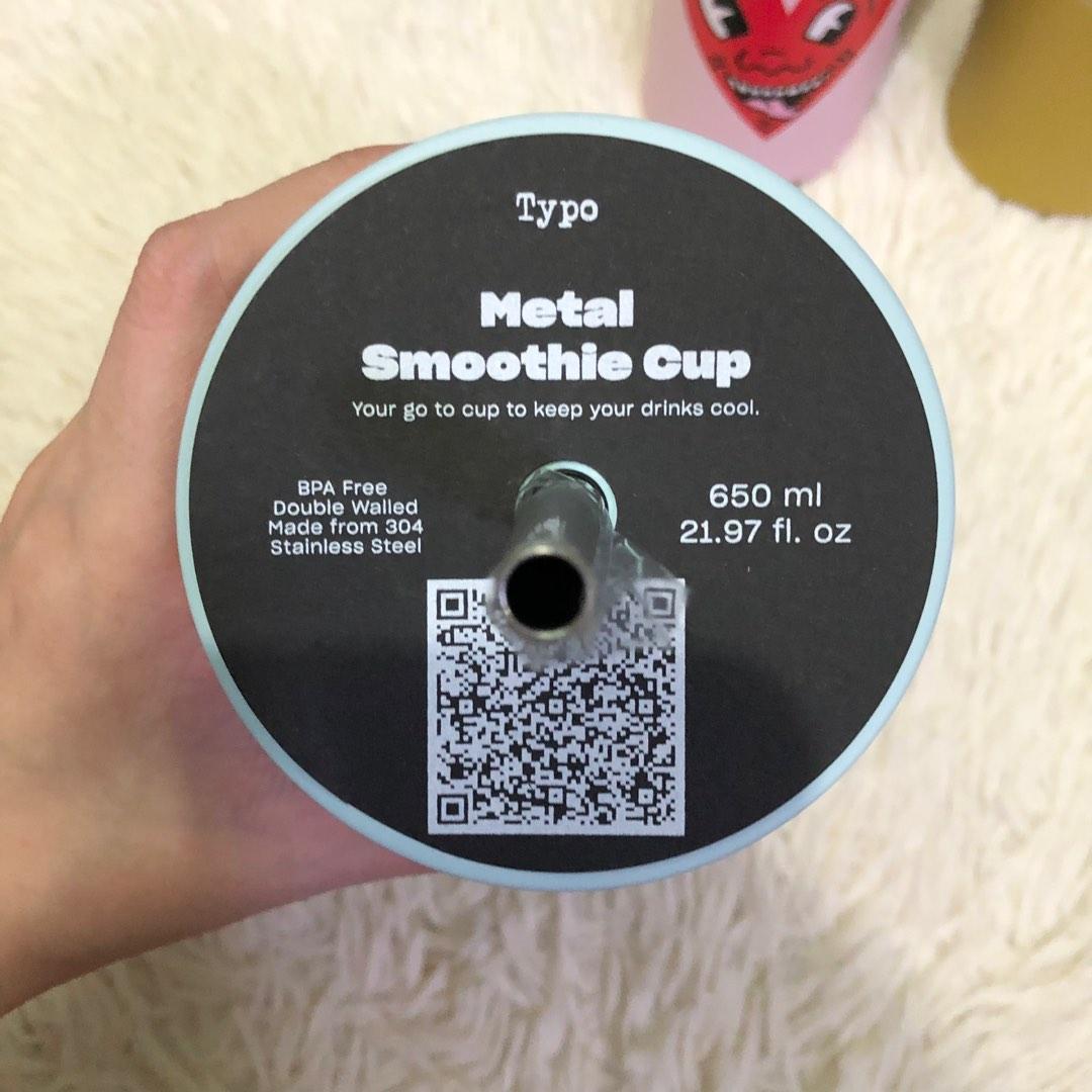 [Authentic] Typo Stainless Steel Tumbler with Straw, Furniture & Home Living, Kitchenware