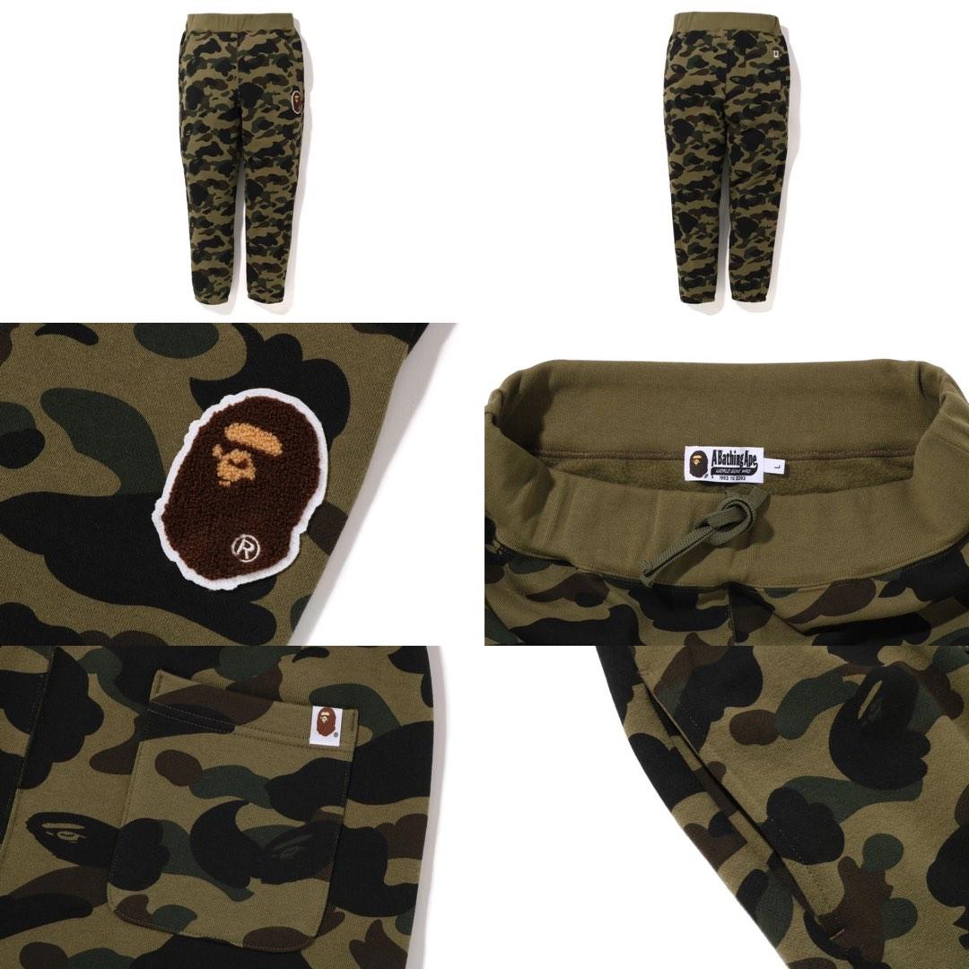 BAPE 1ST CAMO APE HEAD PATCHED SWEAT PANTS, Men's Fashion, Bottoms, Joggers  on Carousell
