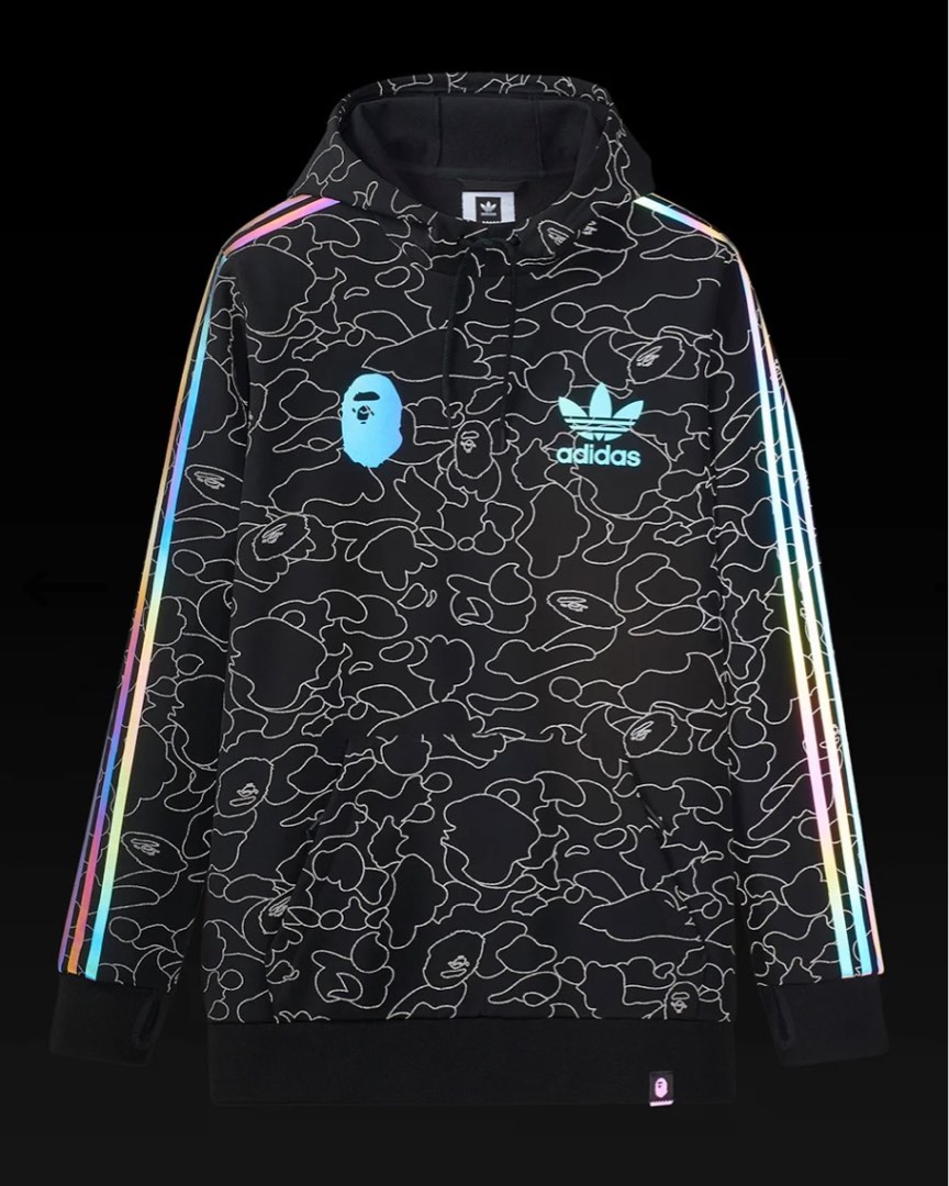 bruscamente Coincidencia apagado Bape X Adidas Tech Hoodie Black Limited Edition, Men's Fashion, Activewear  on Carousell