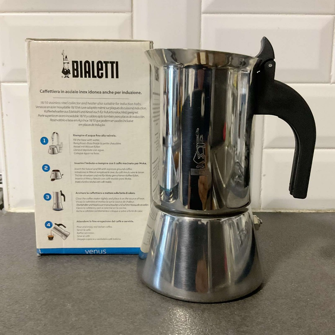 Bialetti Venus Induction Moka Pot (4 cups), Furniture & Home Living