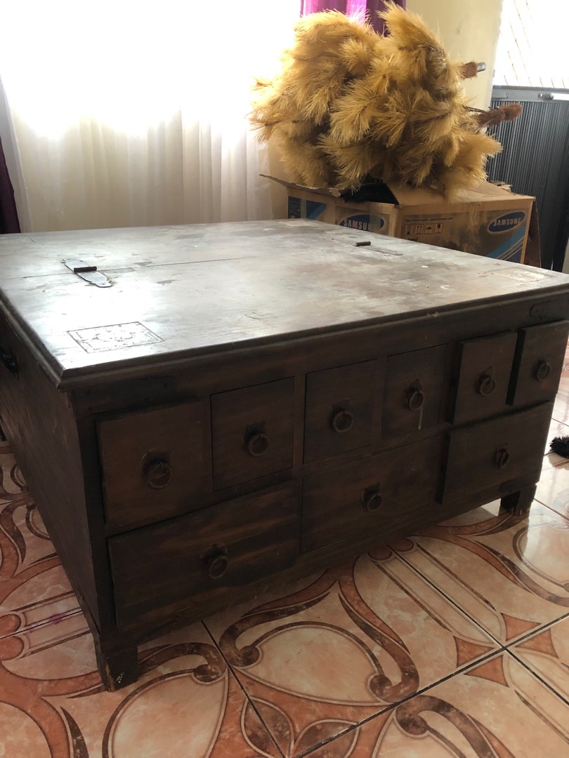 Big Antique Chest Center Table, Furniture & Home Living, Furniture