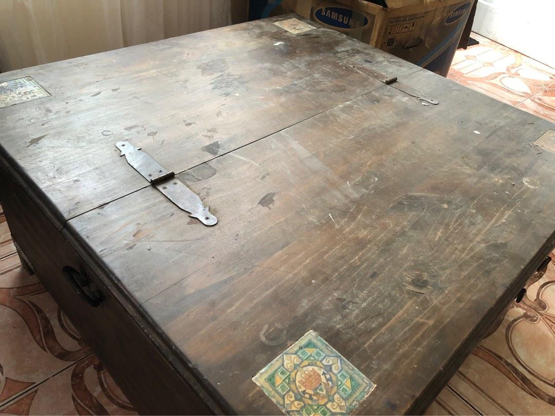 Big Antique Chest Center Table, Furniture & Home Living, Furniture