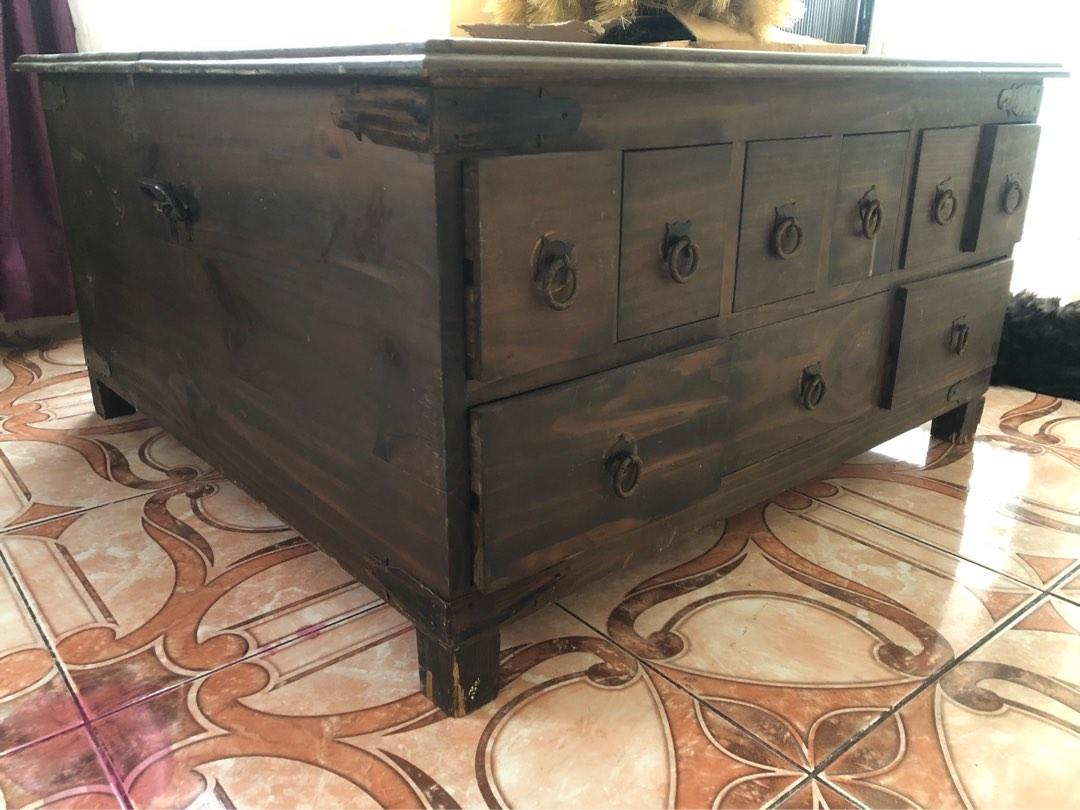 Big Antique Chest Center Table, Furniture & Home Living, Furniture