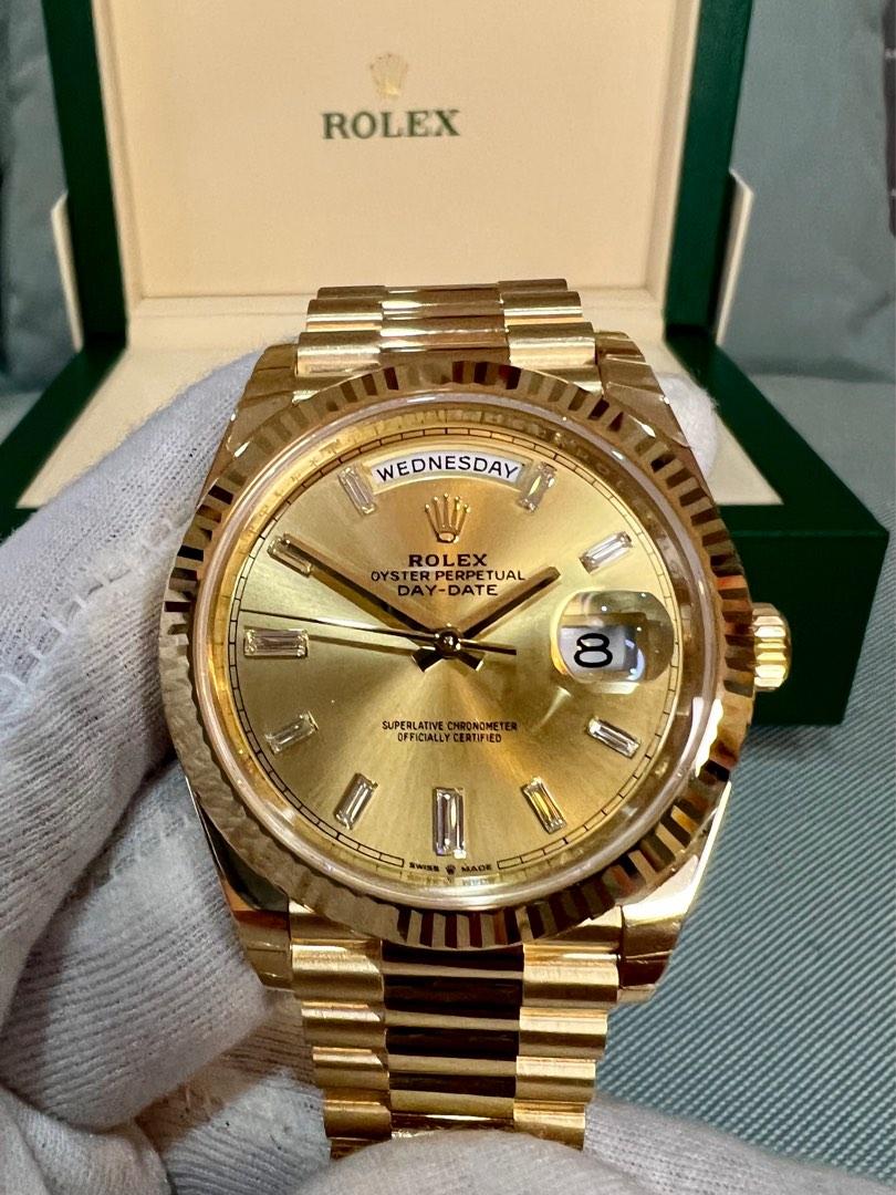 BRAND NEW ROLEX DAY DATE PRESIDENT 40MM CHAMPAGNE DIAL FULL YELLOW GOLD M228238 0005