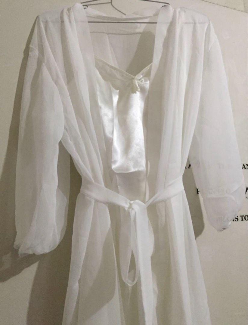 Bridal Robe (with inner), Women's Fashion, Undergarments & Loungewear ...