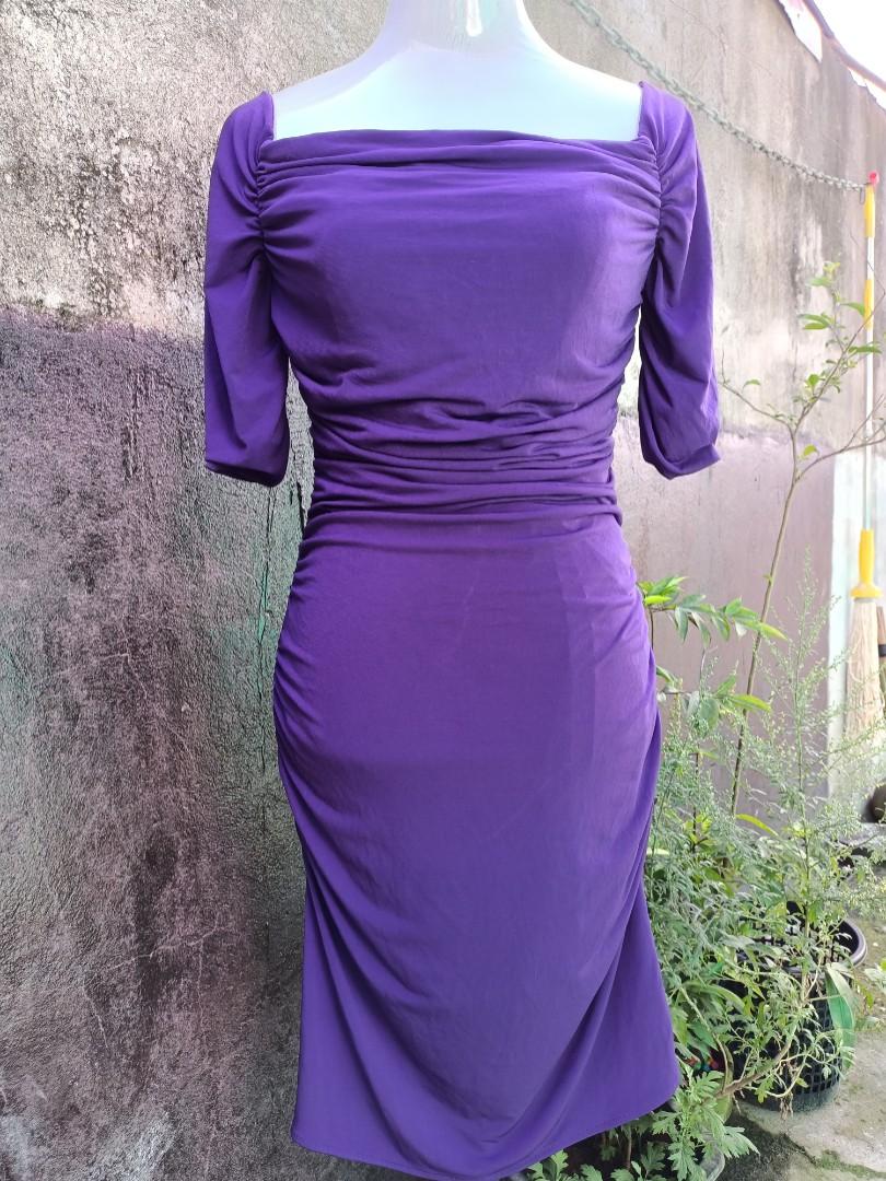 Calvin - Klein purple dress, Women's Fashion, Dresses & Sets, Dresses on  Carousell