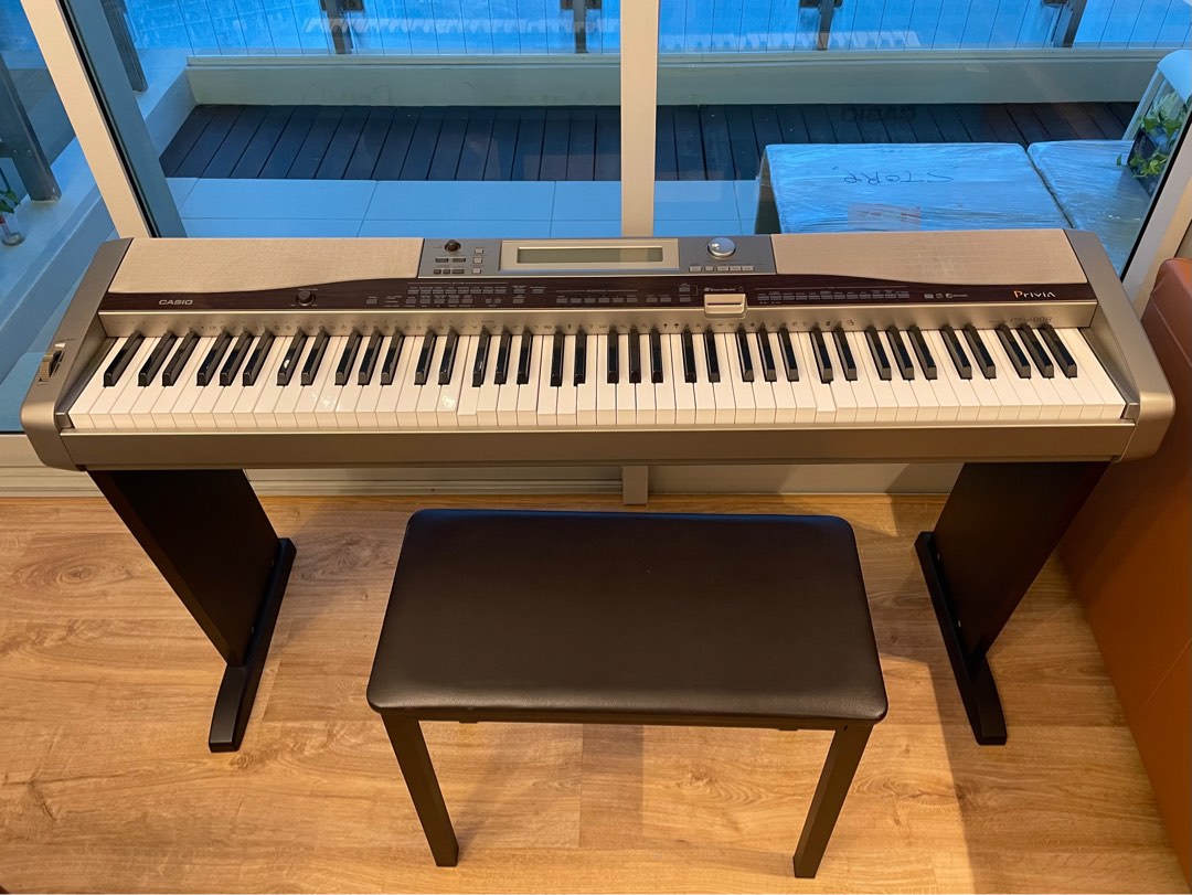 Casio Privia PX400R digital piano with bench, pedal, Hobbies & Toys