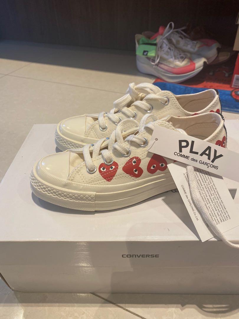 UK3 CDG PLAY X CONVERSE MULTI HEART LOW WHITE