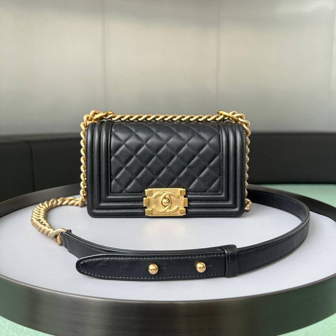Chanel Boy Chanel Small Black Ghw, Luxury, Bags & Wallets on Carousell