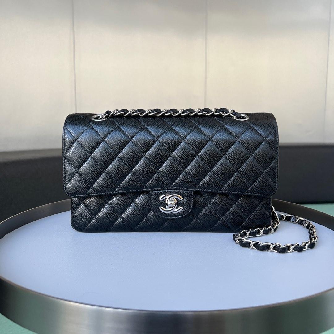 NIB 100%AUTH CHANEL 22C Beige Clair Caviar Leather Classic Wallet On Chain  WOC