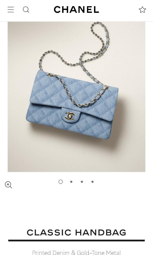 Chanel CC Women Bucket Bag Printed Denim Gold-Tone Metal Blue