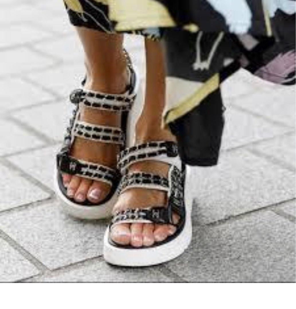 CHANEL SANDALS teva dad sandals selling really low!!!!!!, Women's Fashion,  Footwear, Wedges on Carousell