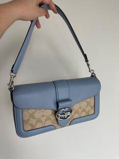 Coach Georgie Shoulder Bag Silver Blue