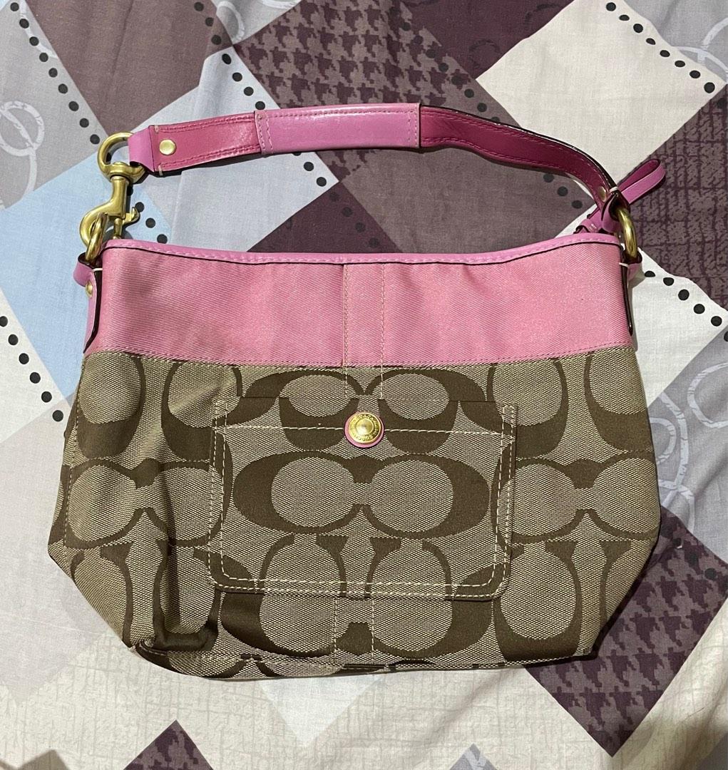coach bag pink and brown