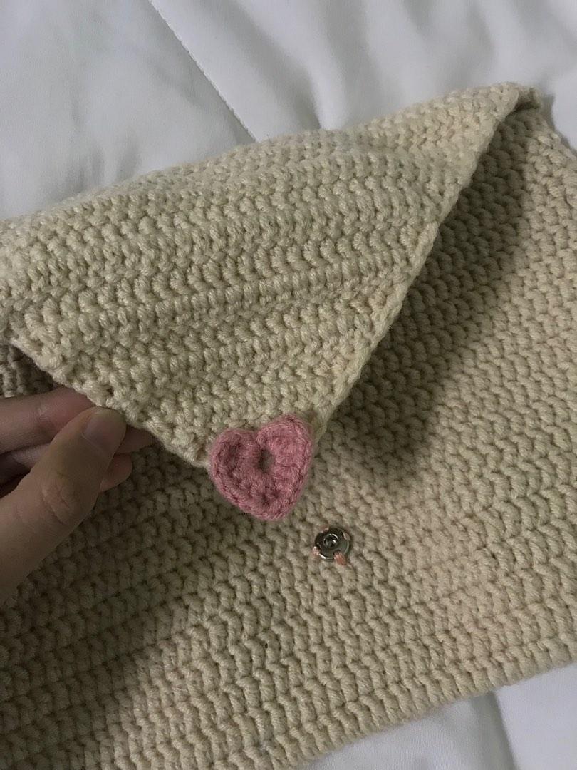 Custom Love Letter Book Sleeve Cover Heart Shape Crochet, Hobbies