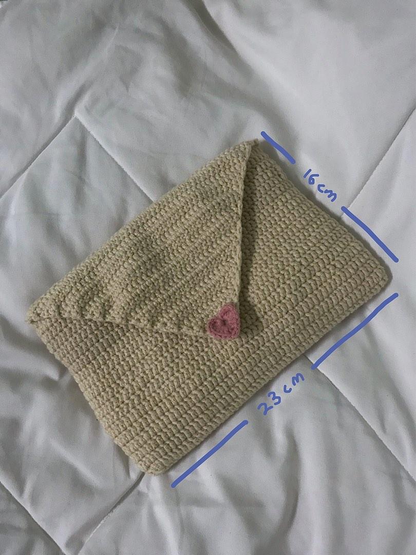 Custom Love Letter Book Sleeve Cover Heart Shape Crochet, Hobbies