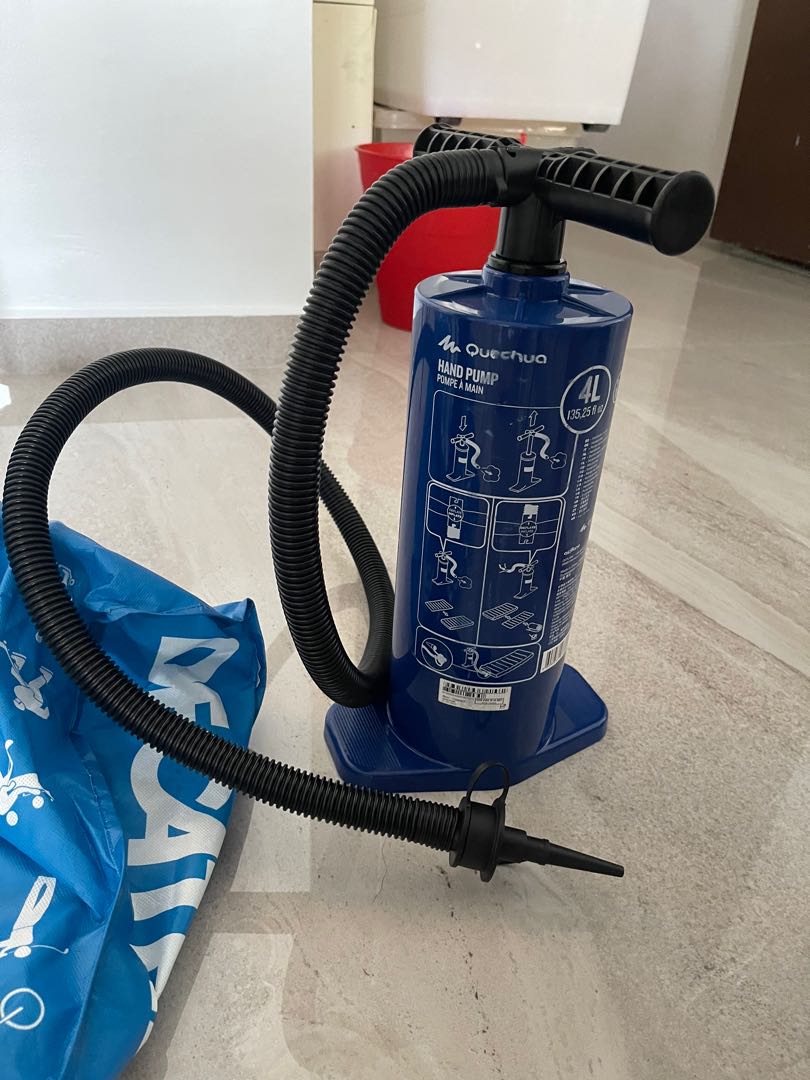Decathlon 4L Quechua Hand pump for air bed, Sports Equipment, Hiking