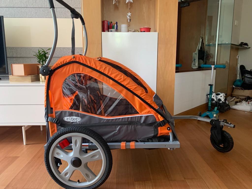 Double foldable 2 Seater Bike Trailer bicycle