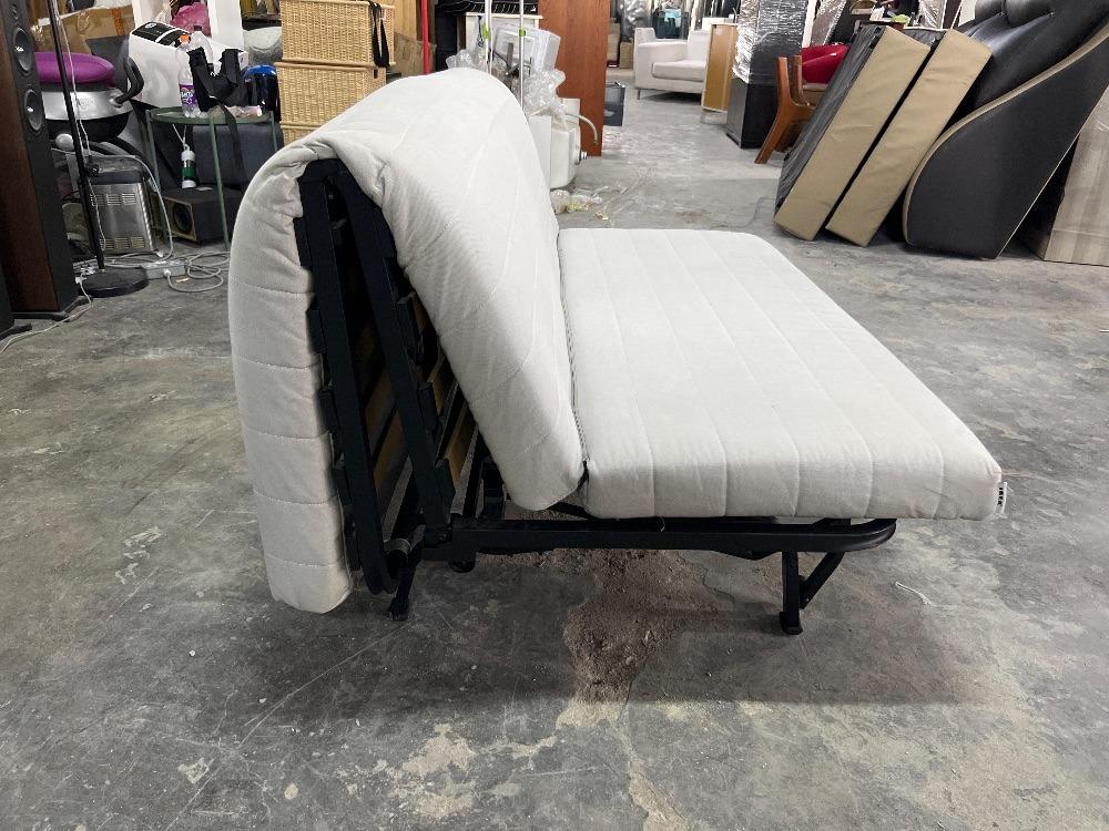 Fabric Foldable Sofa Bed White Colour / Katil Sofa Lipat Fabrik Warna