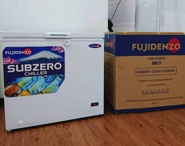 FUJIDENZO SUBZERO CHILLER FBS-970ADF (Category: Refrigerators and Freezers) located in Quezon City. Submitted by maryann5721 (Listing ID 1192946234, Image 1). Description: FUJIDENZO SUBZERO CHILLER FBS970ADF Product Description: 9 cu.ft Subzero Chest Freezer 70 bottle capacity 5 special beverage baskets – 2 layers Blower Fan Dual Function (temperature can be set ranging from +10 to -40 Celsius) Digital temperature controller LCD Display Outside b