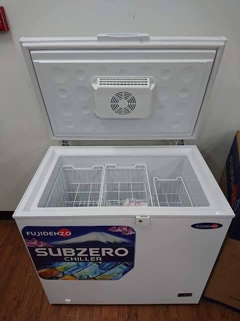 FUJIDENZO SUBZERO CHILLER FBS-970ADF (Category: Refrigerators and Freezers) located in Quezon City. Submitted by maryann5721 (Listing ID 1192946234, Image 2). Description: FUJIDENZO SUBZERO CHILLER FBS970ADF Product Description: 9 cu.ft Subzero Chest Freezer 70 bottle capacity 5 special beverage baskets – 2 layers Blower Fan Dual Function (temperature can be set ranging from +10 to -40 Celsius) Digital temperature controller LCD Display Outside b