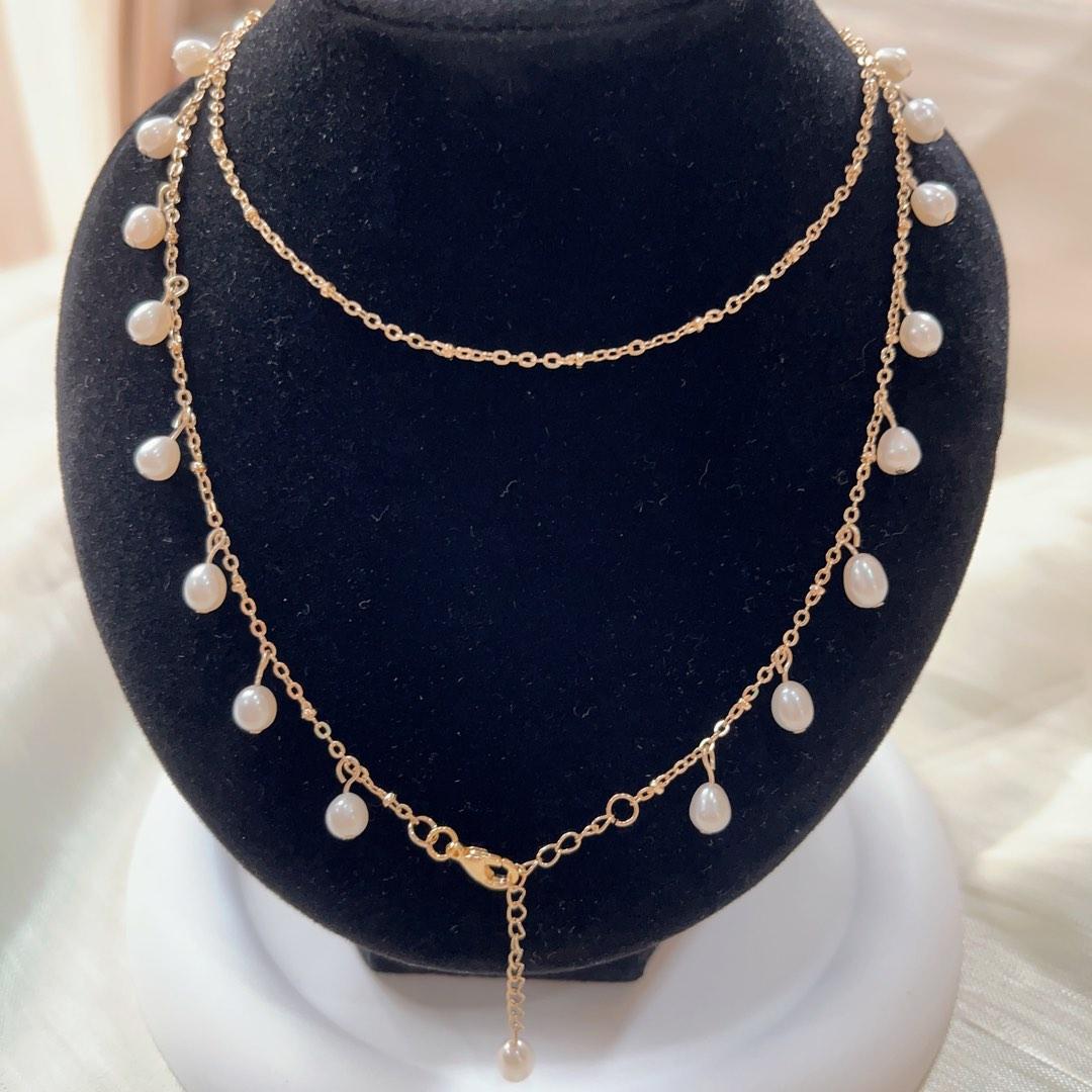 Genuine Freshwater Pearl Necklace Draping Rice Pearls Women s Fashion Jewelry Organisers Necklaces on Carousell