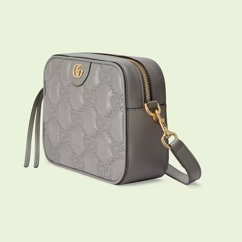 Gucci GG Matelasse Small Leather Crossbody Bag Dusty Grey 702234