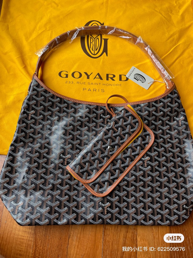 Preloved 💯 GOYARD Goyardine Fidji Zip Hobo Black, Luxury, Bags & Wallets  on Carousell
