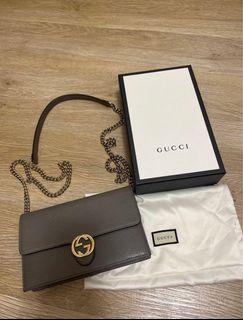 Gucci Wallet on chain灰色包包
