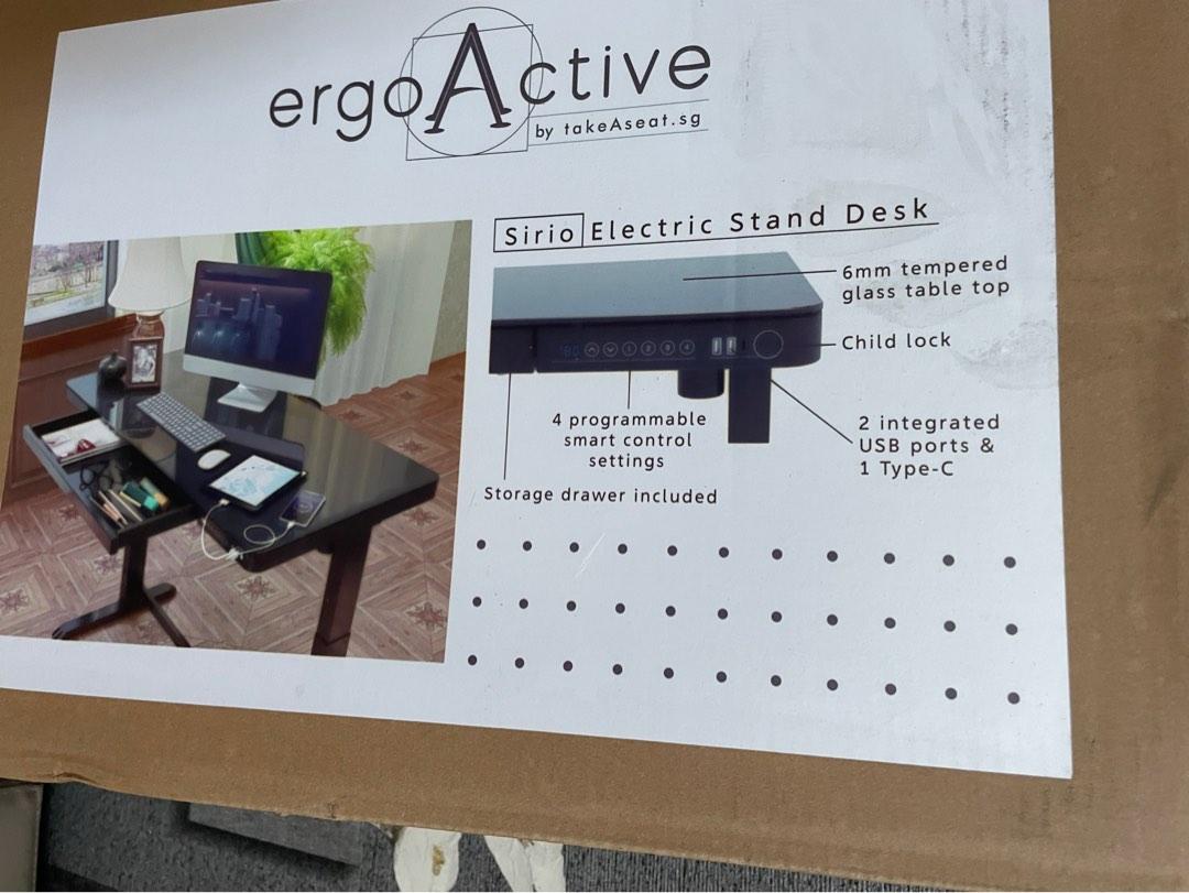 Height Adjustable Computer table with drawer, Furniture & Home Living ...
