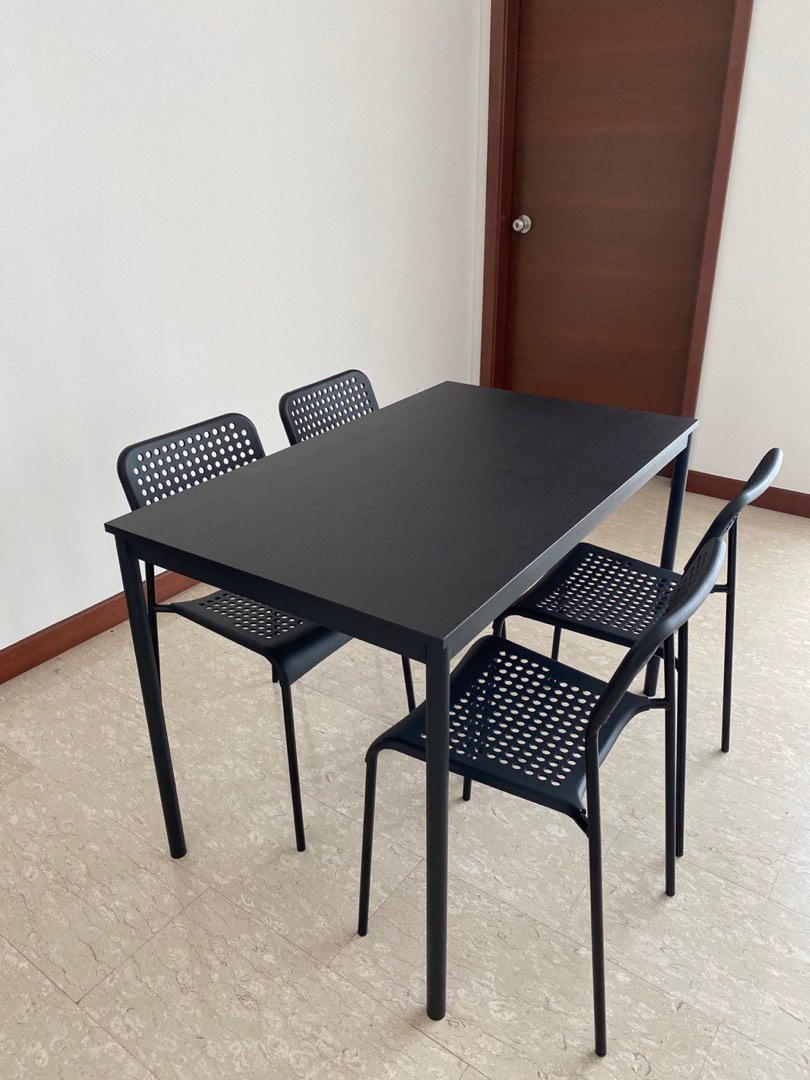 IKEA Black Dining Set, Furniture & Home Living, Furniture, Tables