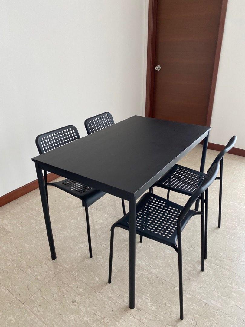 IKEA Black Dining Set, Furniture & Home Living, Furniture, Tables