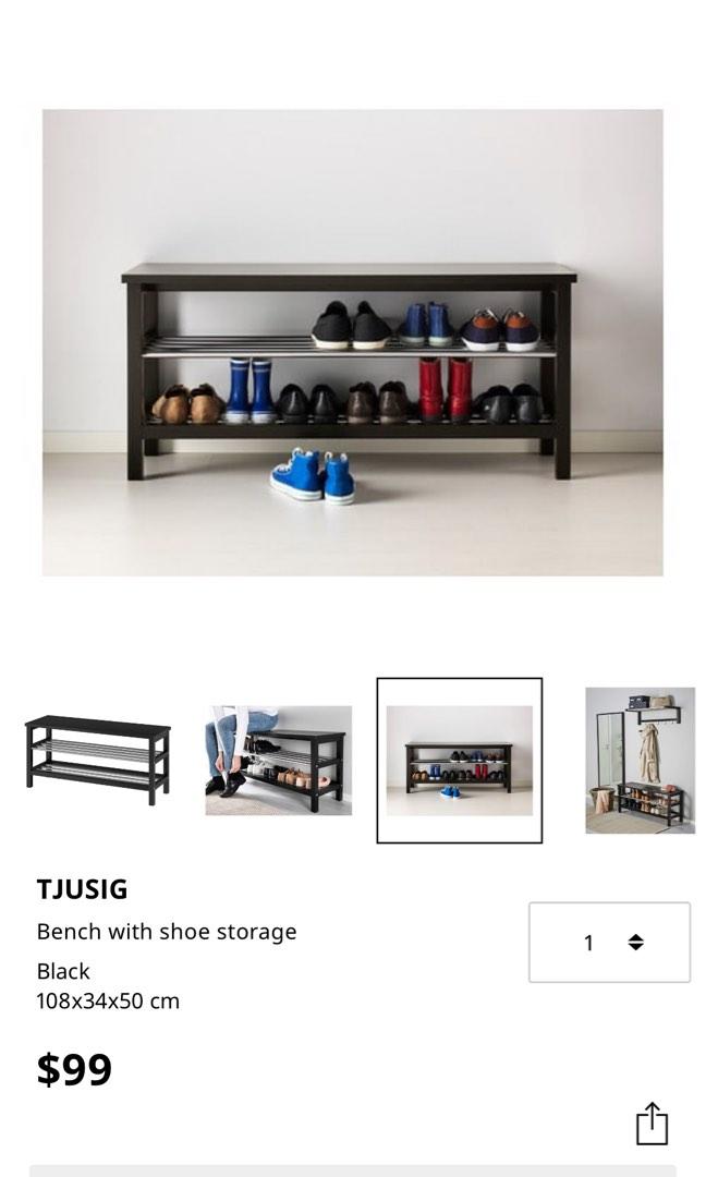 IKEA tjusig shoe bench rack, Furniture & Home Living, Furniture