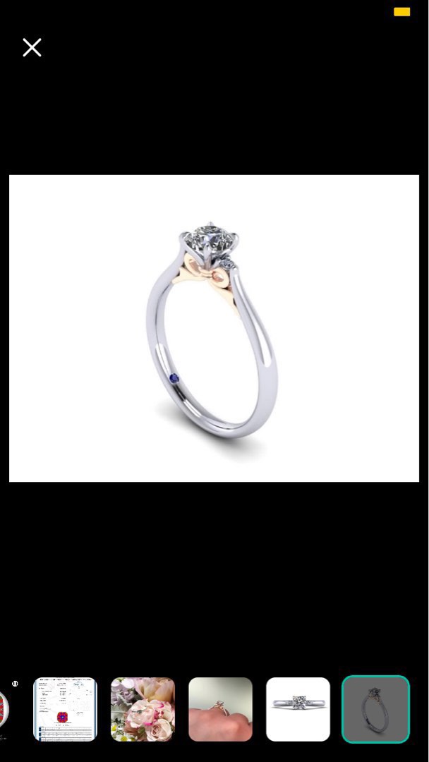 JannPaul Diamond Ring Brilliant Cushion, Women's Fashion