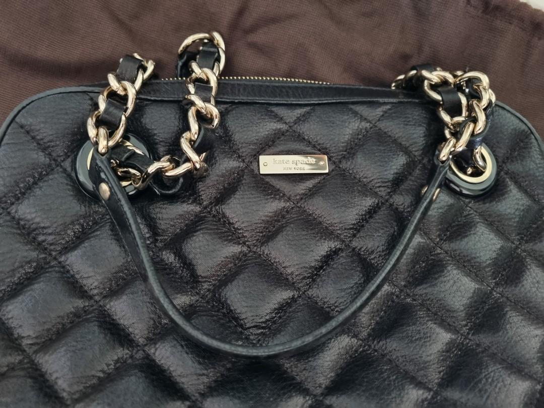 Kate Spade Georgina Leather Bag (Category: Luxury Bags & Wallets) located in Quezon City. Submitted by stopshopandbemerry (Listing ID 1192882545, Image 3). Description: Preloved Kate Spade Georgina Leather Bag. With original dustbag. Rarely used. Just kept. Size: 9.25" x 14.5" x 5.5" Drop length: 8".