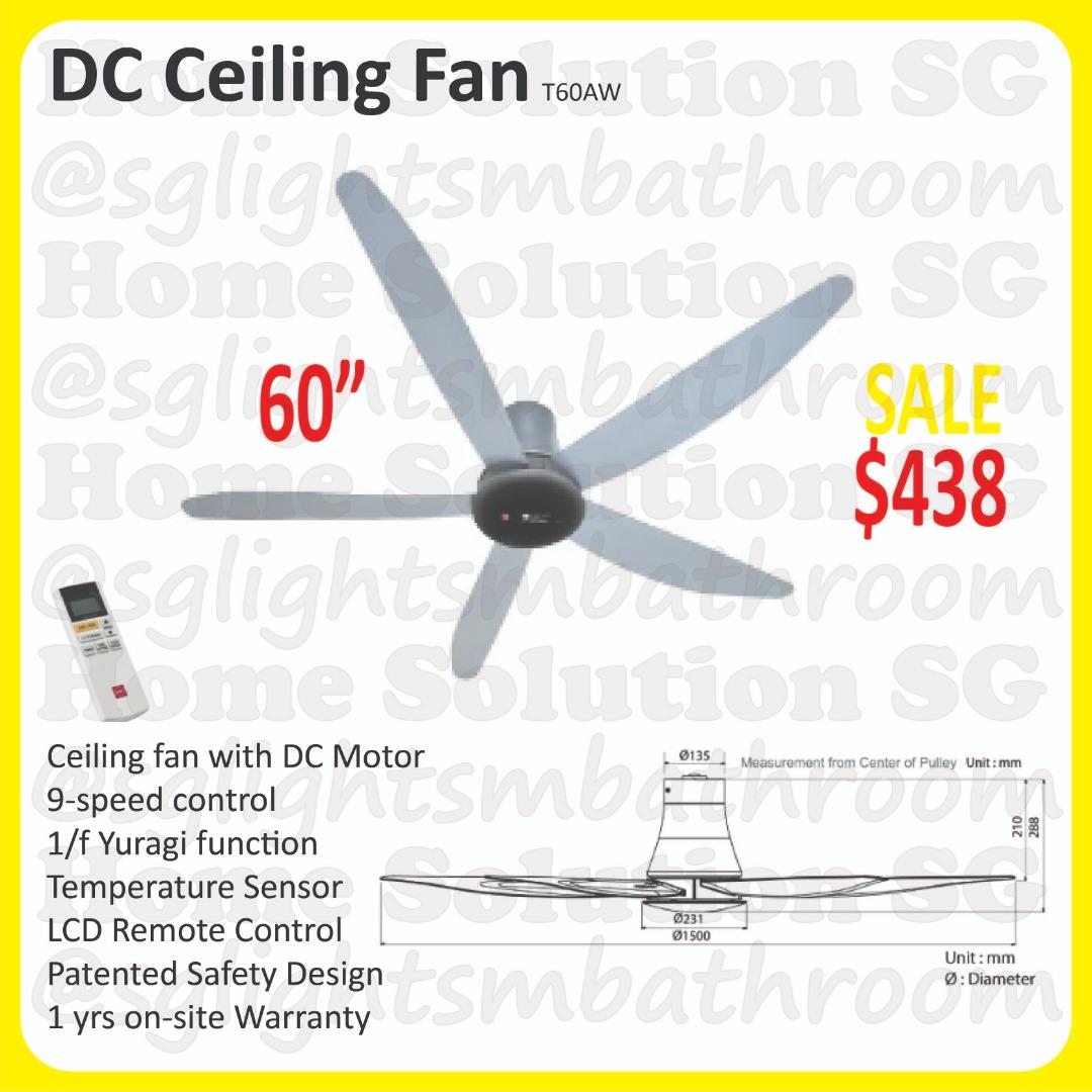 KDK AC Motor / DC Motor Ceiling Fan, Furniture & Home Living, Lighting ...