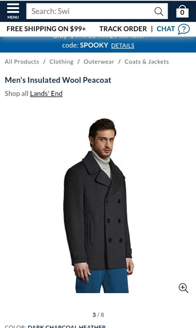 Lands end wool pea coat cheap