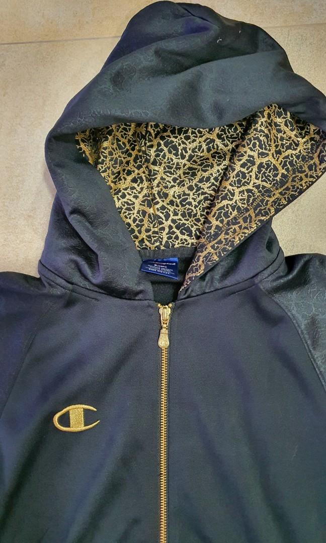 Black and gold champion hoodie deals