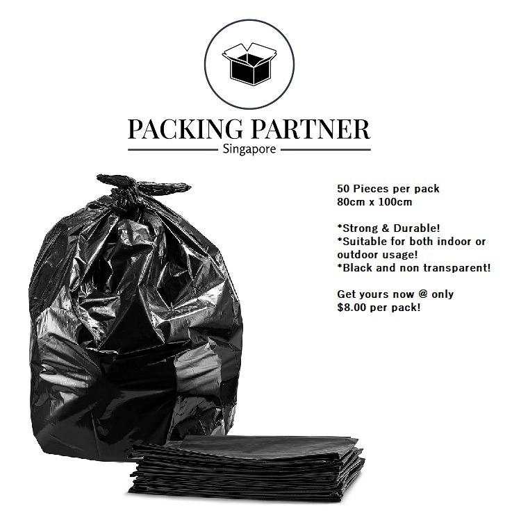Local stock 50 Black trash bags Trash Bag Waste Bag Rubbish Bag